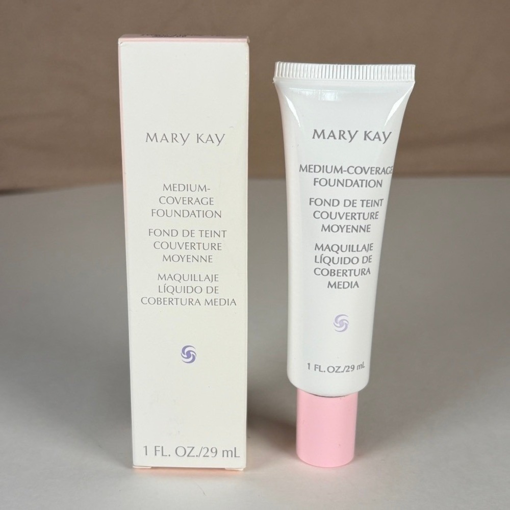 NEW Mary Kay IVORY 100 Medium-Coverage Foundation 1 fl oz NOS 355200 Pink Cap